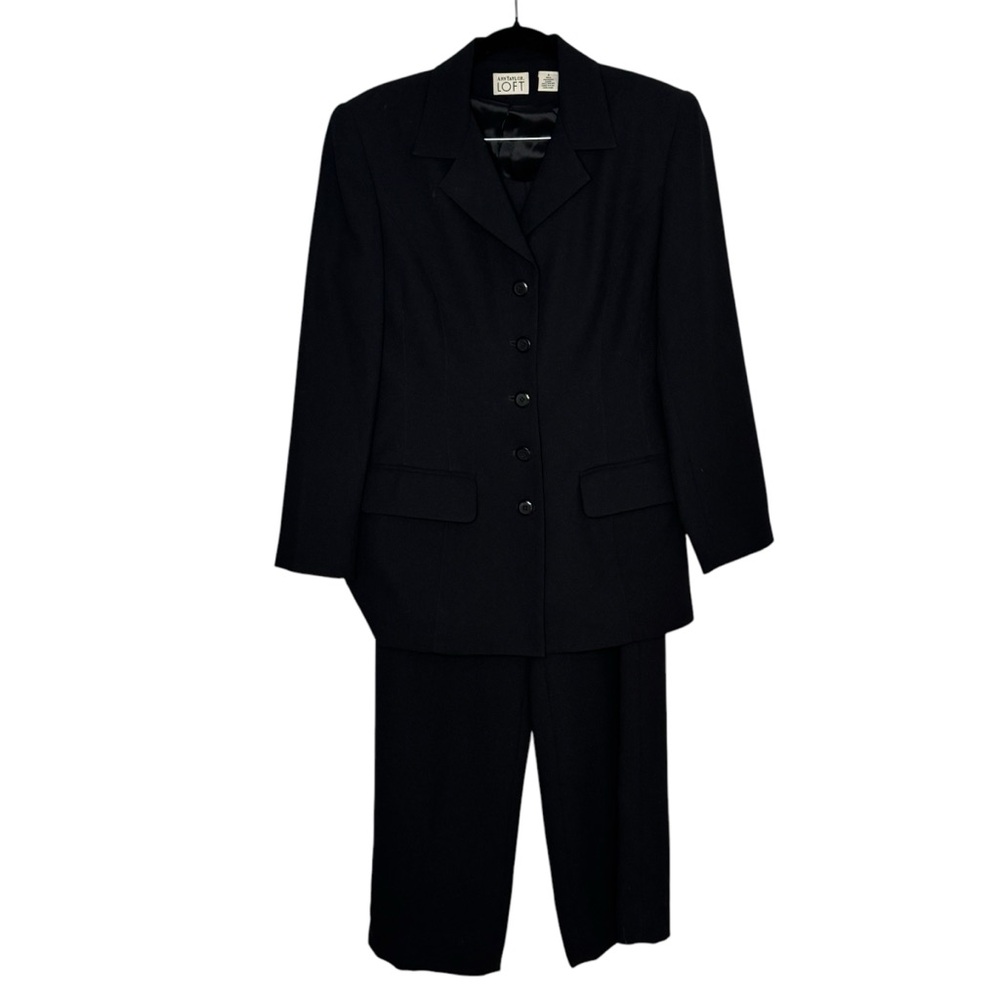 Vintage Ann Taylor Loft Black Polyester Lined (Acetate Blazer